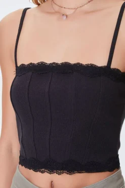 Lace-Trim Cropped Cami