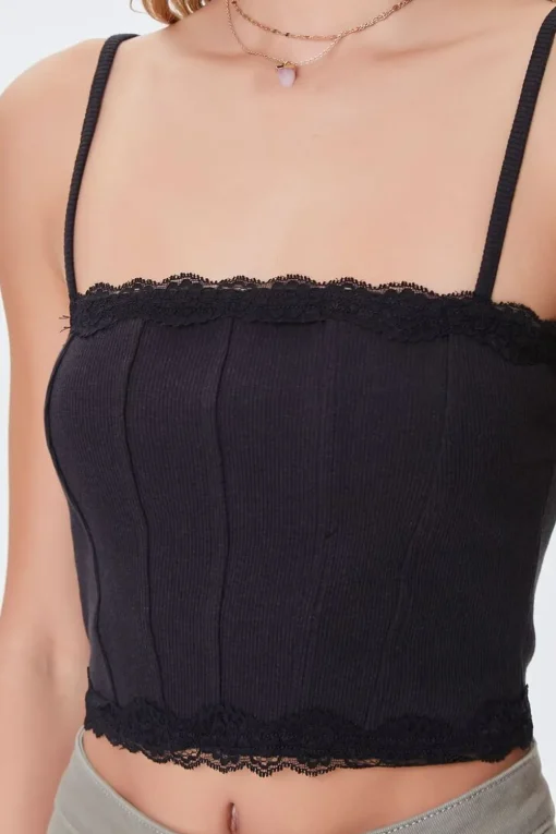 Lace-Trim Cropped Cami