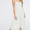 Lace-Trim Tie-Back Midi Dress