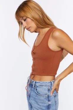 Lace-Up Cropped Tank Top