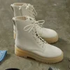 Lace-Up Faux Leather Booties