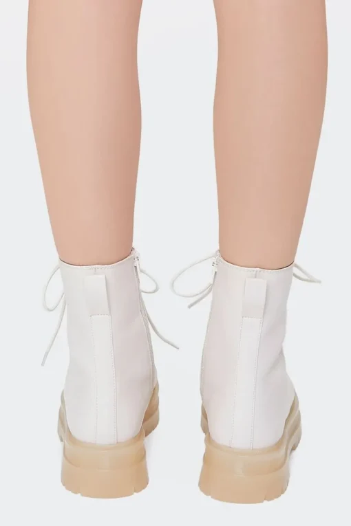 Lace-Up Faux Leather Booties