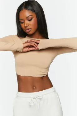 Ladder Cutout Long-Sleeve Crop Top