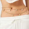 Layered Butterfly Charm Belly Chain