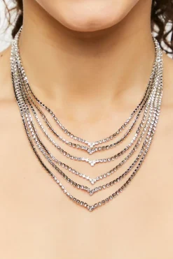 Layered Rhinestone Tiered Necklace