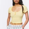 Lettuce-Edge Crop Top