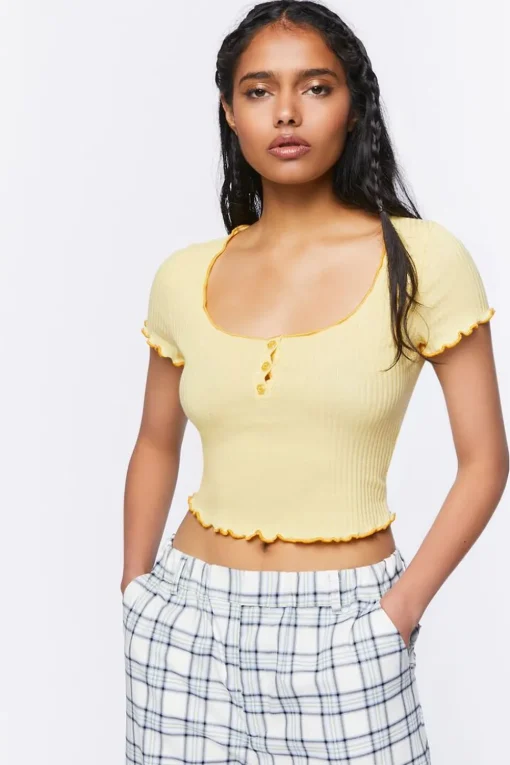 Lettuce-Edge Crop Top