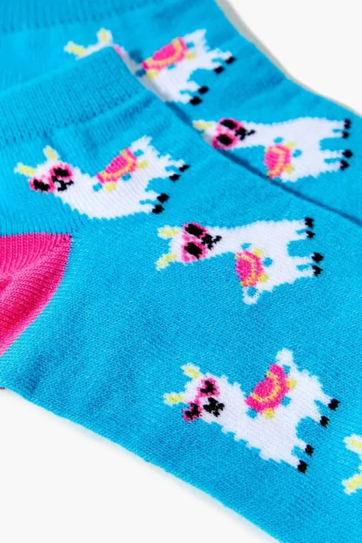 Llama Print Ankle Socks