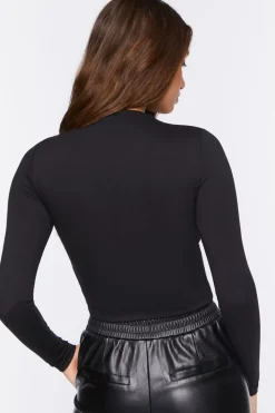 Long-Sleeve Cutout Crop Top