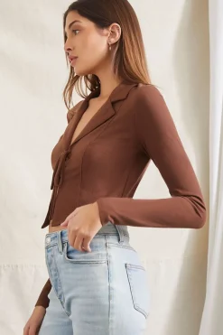 Long-Sleeve Tie-Front Top