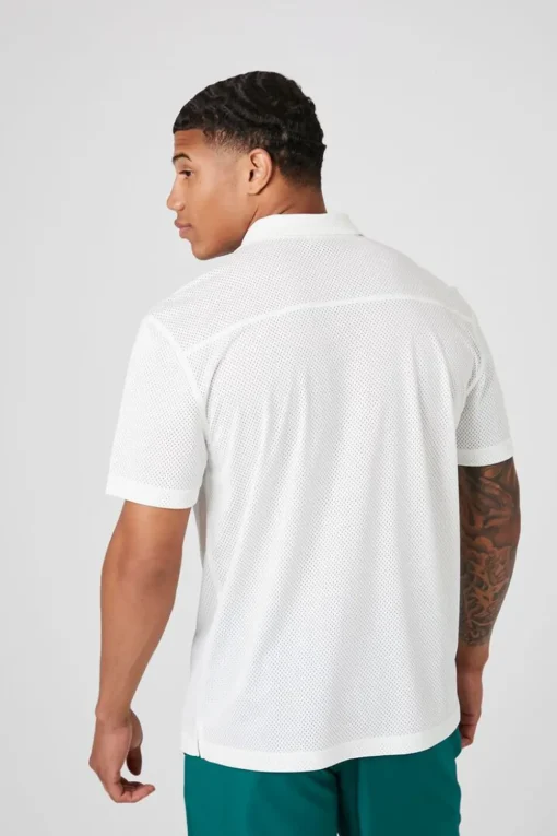 Mesh Cuban Collar Shirt
