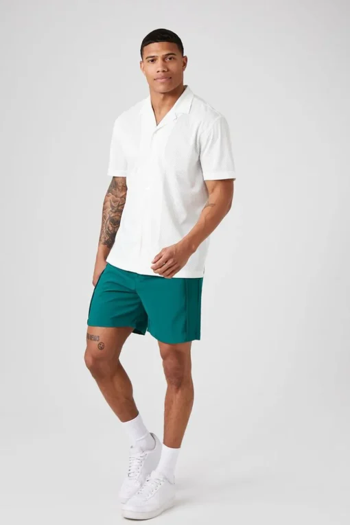 Mesh Cuban Collar Shirt