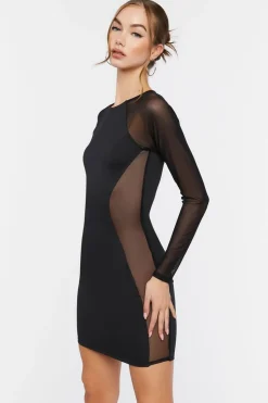 Mesh Cutout Mini Dress