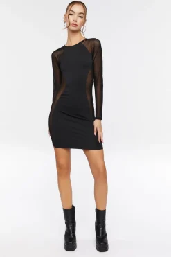 Mesh Cutout Mini Dress