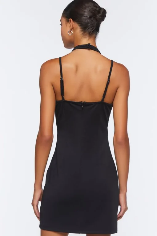 Mesh Halter Cami Mini Dress