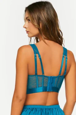 Mesh Leopard Lace Sweetheart Bra