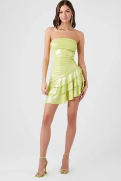 Metallic Asymmetrical Tube Dress