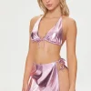 Metallic Swim Cover-Up Skirt