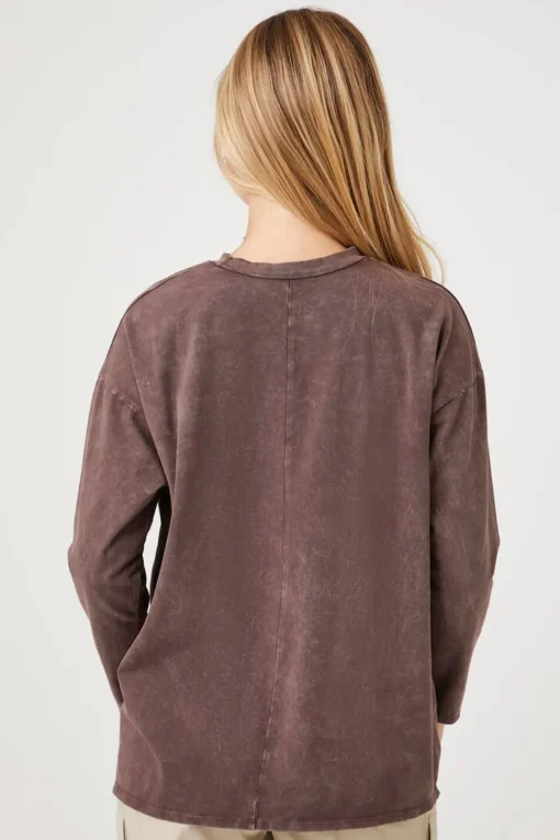 Mineral Wash Long-Sleeve Top