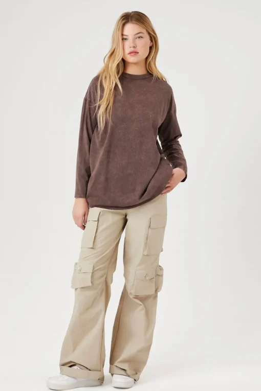 Mineral Wash Long-Sleeve Top