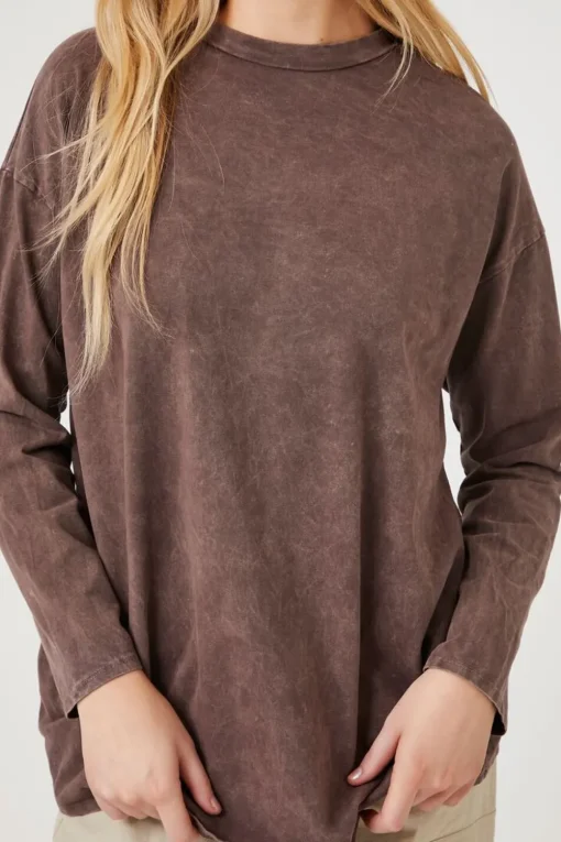 Mineral Wash Long-Sleeve Top