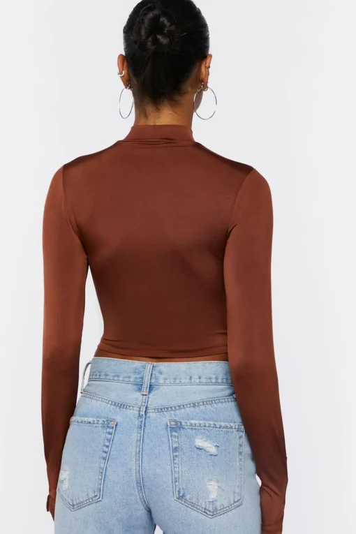 Mock Neck Crop Top