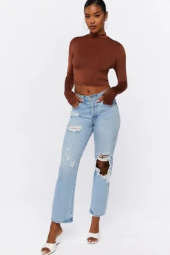 Mock Neck Crop Top