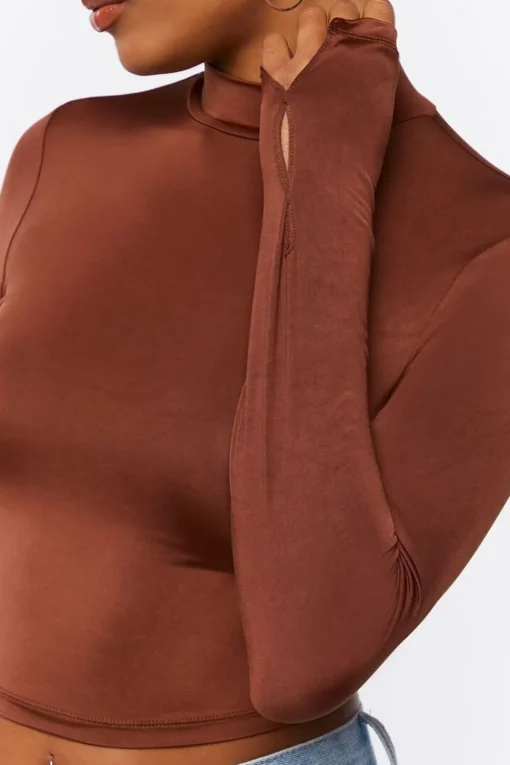 Mock Neck Crop Top
