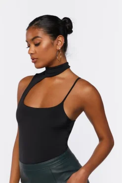 Mock Neck Cutout Cami Bodysuit