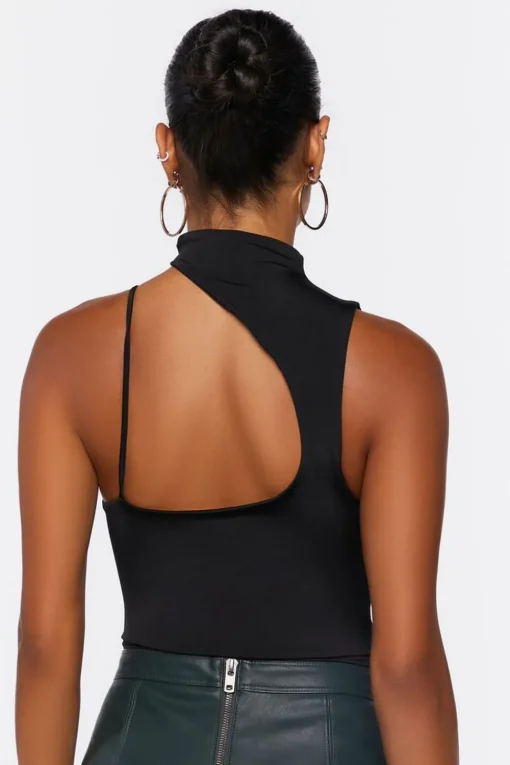 Mock Neck Cutout Cami Bodysuit