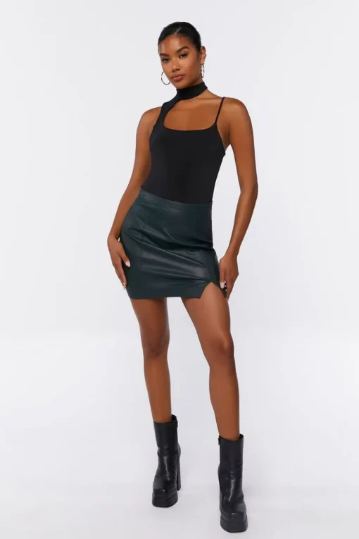 Mock Neck Cutout Cami Bodysuit