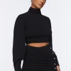 Mock Neck Top & Mini Skirt Set