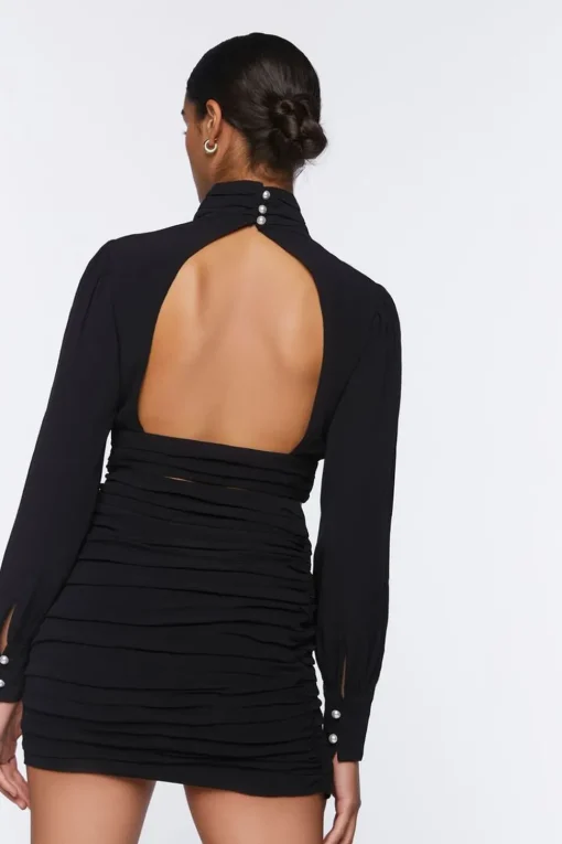 Mock Neck Top & Mini Skirt Set