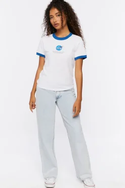 Nasa Graphic Ringer Cropped Tee
