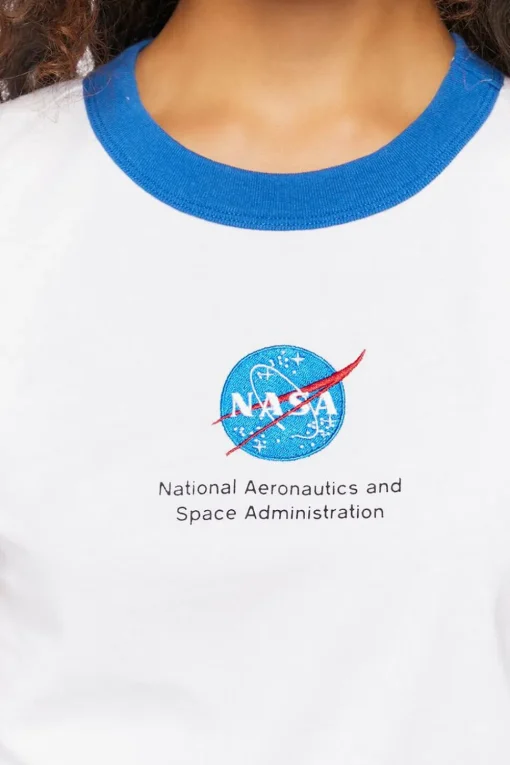 Nasa Graphic Ringer Cropped Tee