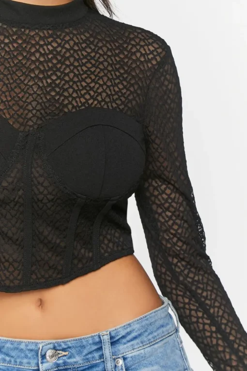 Netted Mesh Bustier Top