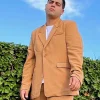 Notched Button-Front Blazer