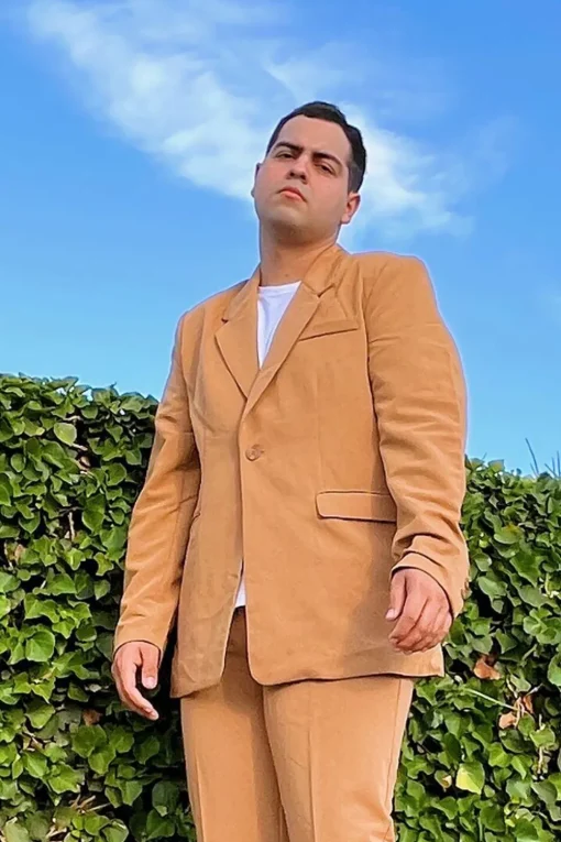 Notched Button-Front Blazer