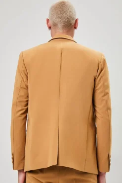 Notched Button-Front Blazer