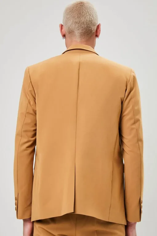 Notched Button-Front Blazer