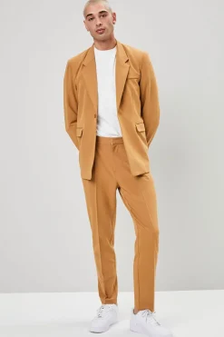 Notched Button-Front Blazer