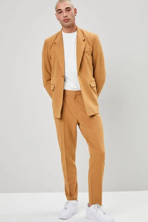 Notched Button-Front Blazer