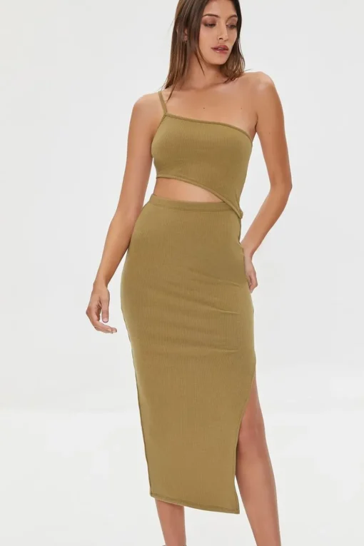 One-Shoulder Cami Midi Dress