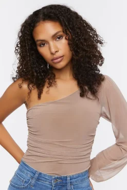 One-Shoulder Mesh Bodysuit