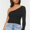 One-Shoulder Sweater-Knit Top