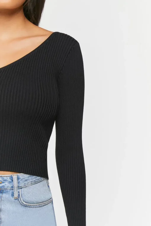 One-Shoulder Sweater-Knit Top