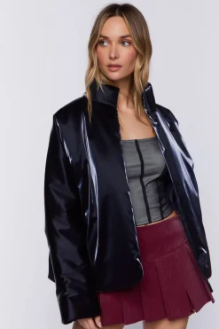 Open-Front Puffer Jacket