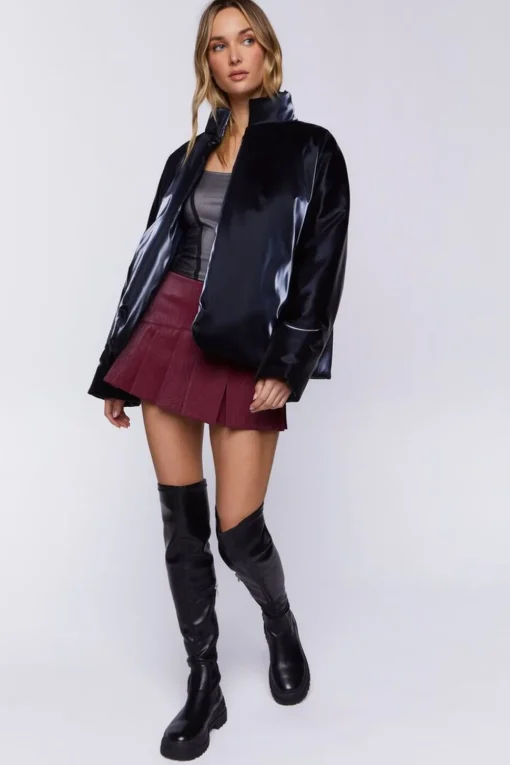 Open-Front Puffer Jacket