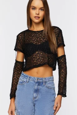 Open-Knit Crop Top