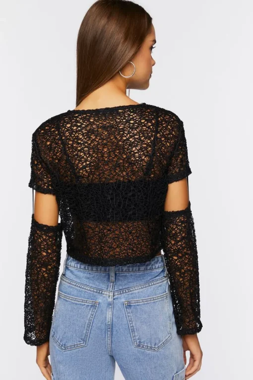 Open-Knit Crop Top